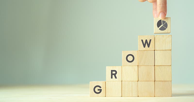 Grow written in blocks