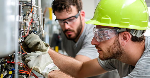 hvac technicians use essential equipment on job